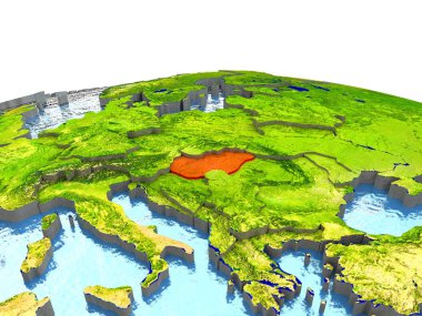 Macaristan kırmızı yeryüzünde