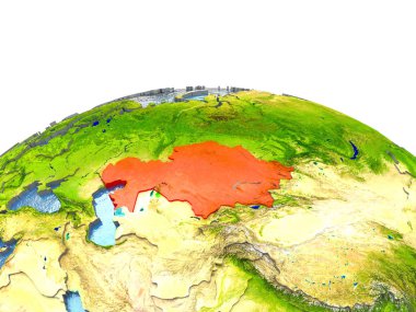 Kazakistan kırmızı yeryüzünde