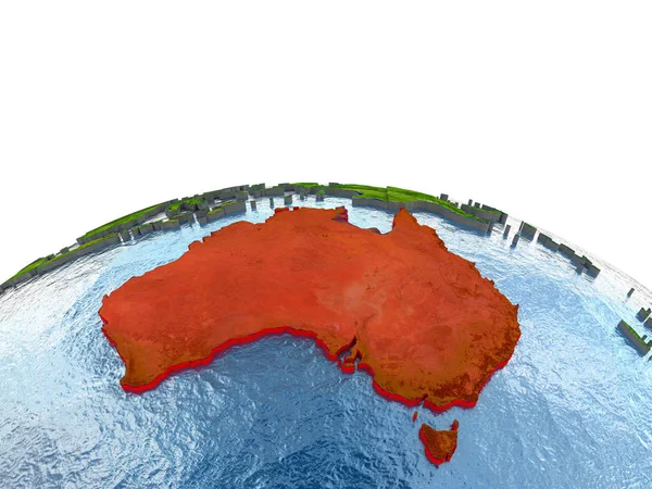 Austrália na Terra em vermelho — Fotografia de Stock