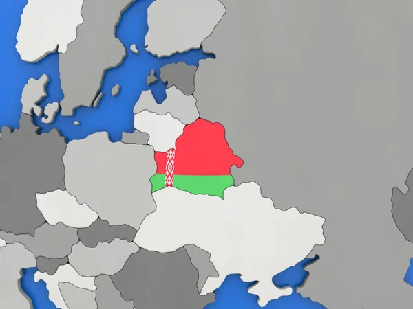 Weißrussland auf dem Globus — Stockfoto