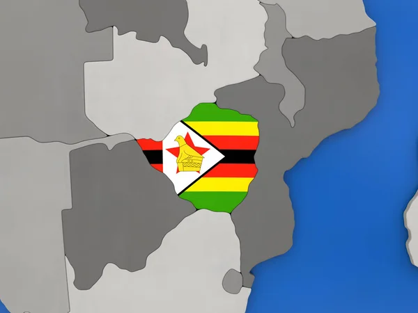 Simbabwe auf dem Globus — Stockfoto