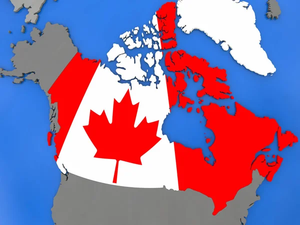 Canada on globe — Stock Photo, Image