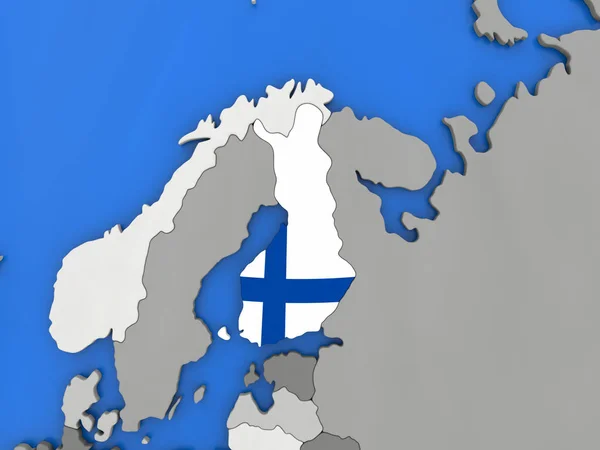 Финляндия на глобусе — стоковое фото