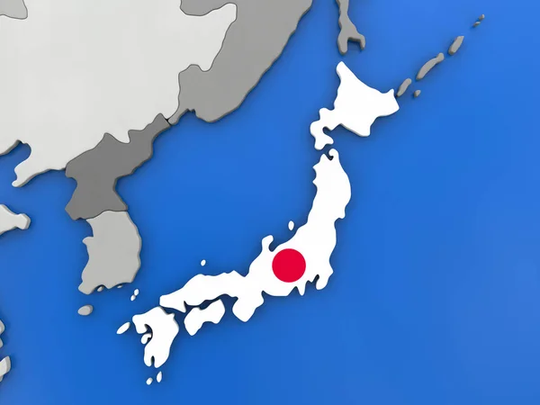 Küre üzerinde Japonya — Stok fotoğraf