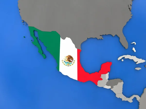 Mexico on globe — Stock Photo, Image