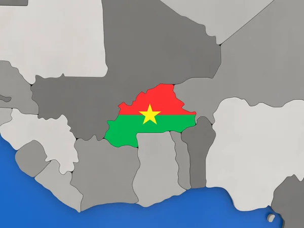 Burkina faso na zeměkouli — Stock fotografie