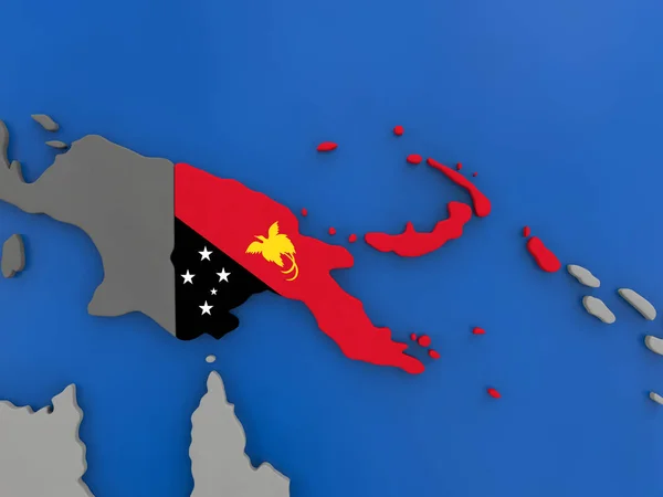 Papua Nova Guiné no globo — Fotografia de Stock