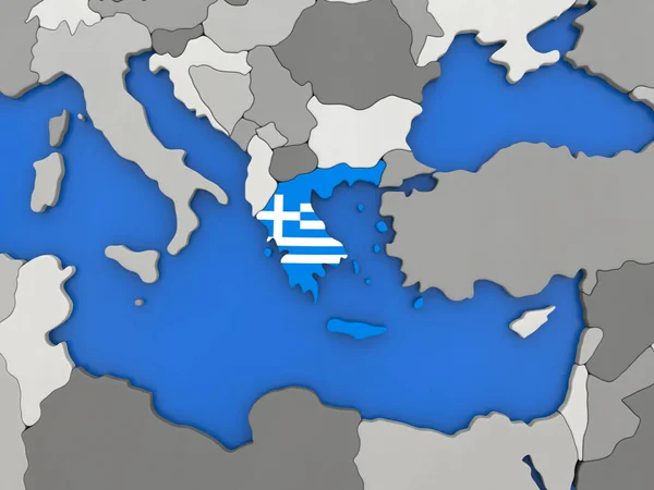 Греция на глобусе — стоковое фото