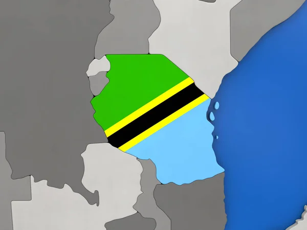 Tanzania on globe — Stock Photo, Image