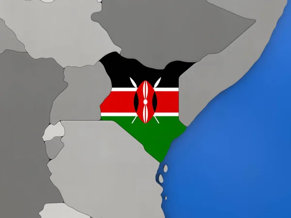 Kenia auf dem Globus — Stockfoto