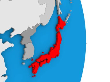 küre üzerinde Japonya