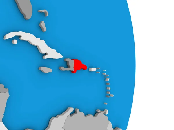 Dominican Republic on globe — Stock Photo, Image