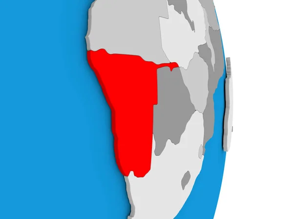 Namibië op wereldbol — Stockfoto