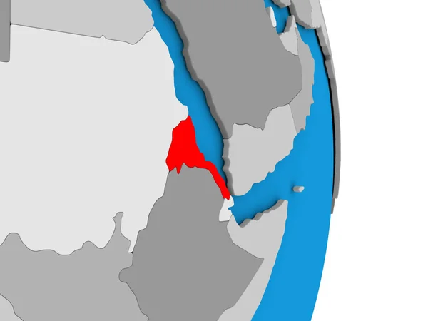 Eritrea na zeměkouli — Stock fotografie