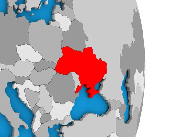 Украина на глобусе — стоковое фото