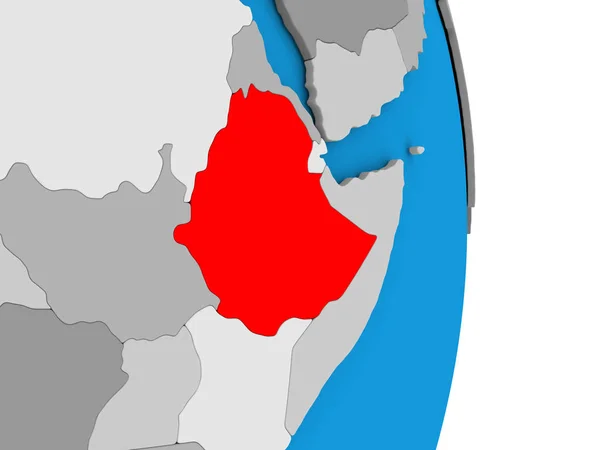 Etiopien på jordglob — Stockfoto