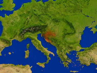 Hırvatistan kırmızı uzaydan