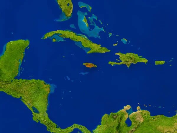 Jamaïque de l'espace en rouge — Photo
