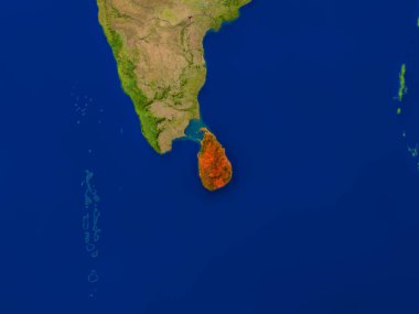 Sri Lanka kırmızı uzaydan
