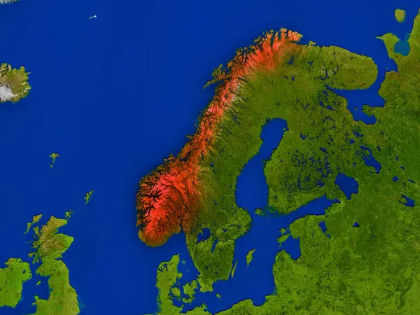 Norvège de l'espace en rouge — Photo