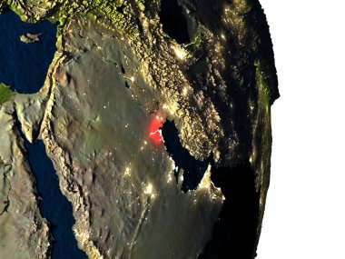 Alan akşam karanlığı sırasında Kuveyt'ten