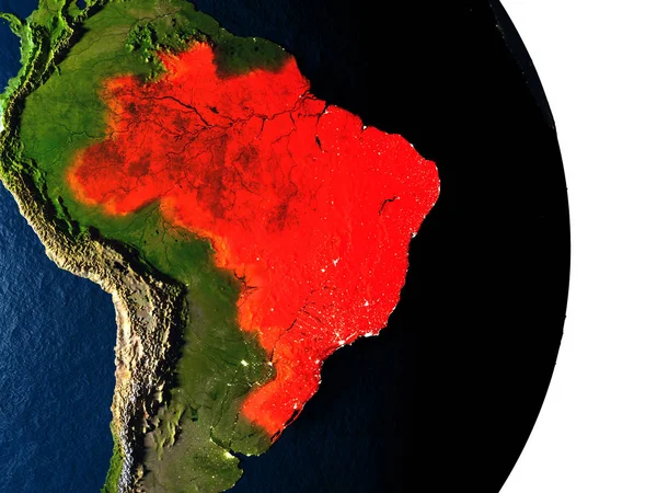 Dusk sırasında uzaydan Brezilya