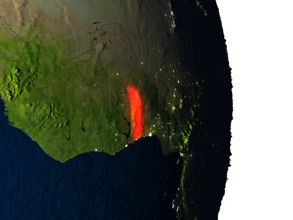 Togo desde el espacio durante el atardecer — Foto de Stock