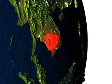 Kamboçya'dan alan akşam karanlığı sırasında