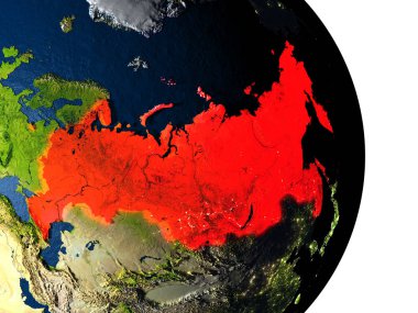 Rusya dusk sırasında uzaydan