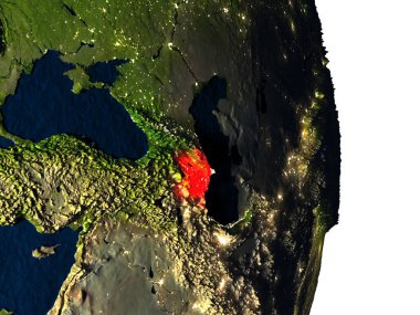 Azerbaycan dusk sırasında uzaydan