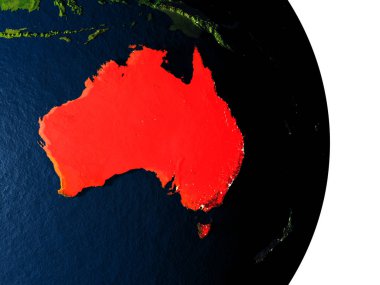 Avustralya dusk sırasında uzaydan