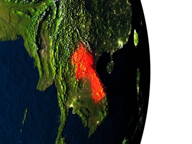 Laos dusk sırasında uzaydan