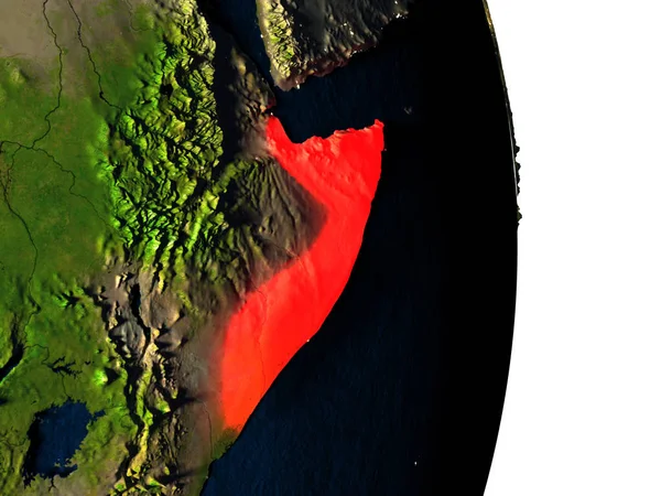 Сомали из космоса в сумерках — стоковое фото