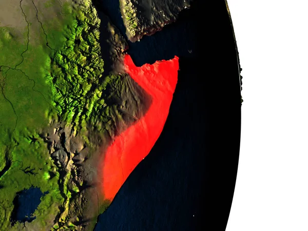 Somalie depuis l'espace au crépuscule — Photo