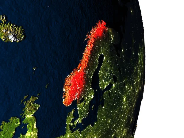 Noruega desde el espacio durante el atardecer —  Fotos de Stock