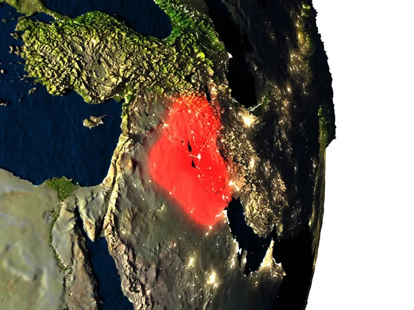 Irak vanuit de ruimte tijdens de schemering — Stockfoto