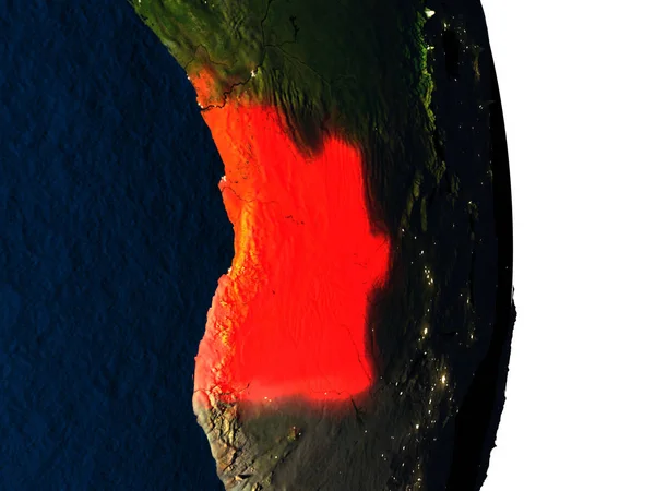 Angola din spațiu în timpul amurgului — Fotografie, imagine de stoc