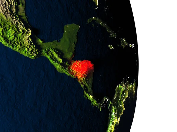 Honduras desde el espacio durante el atardecer —  Fotos de Stock