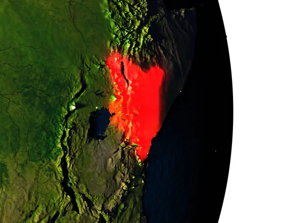Кения из космоса в сумерках — стоковое фото
