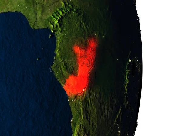 Congo desde el espacio durante el atardecer — Foto de Stock