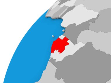 Gabon kırmızı küre üzerinde