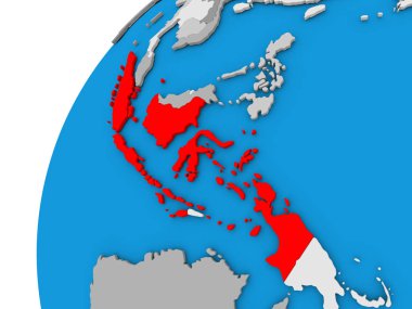 Endonezya kırmızı küre üzerinde