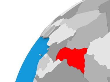 Orta Afrika kırmızı küre üzerinde