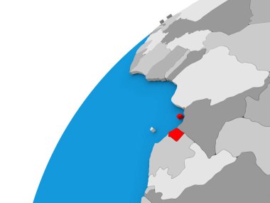 Ekvator Ginesi kırmızı küre üzerinde