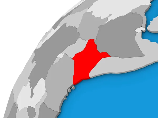 Kenia en globo en rojo —  Fotos de Stock