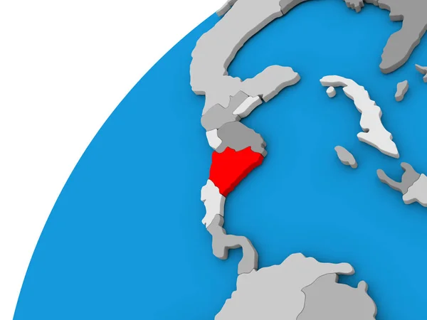 Nicaragua on globe in red — Stock Photo, Image