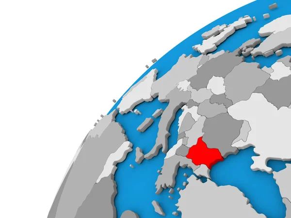 Болгарія на глобус у червоному — стокове фото