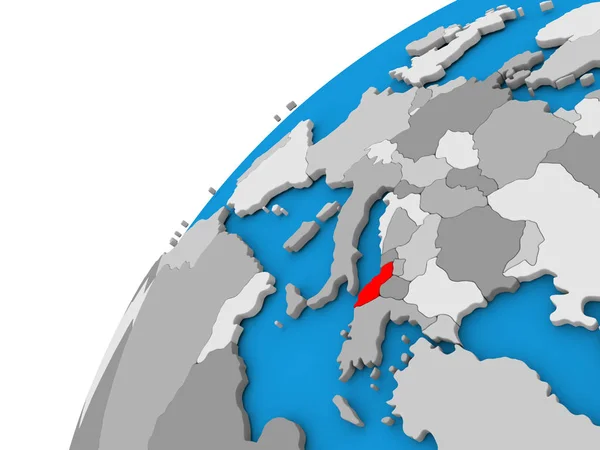 Arnavutluk kırmızı küre üzerinde — Stok fotoğraf