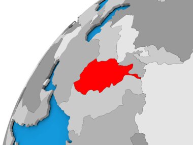 Afganistan kırmızı küre üzerinde