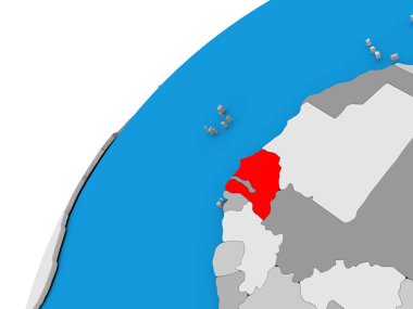 Senegal kırmızı küre üzerinde